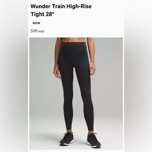 NWT Lululemon Wunder train HR tight 28”